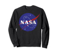 Nasa Blue Logo Distressed Sweatshirt - Graphic Print Unisex - T-Shirt, Sweatshirt, Hoodie