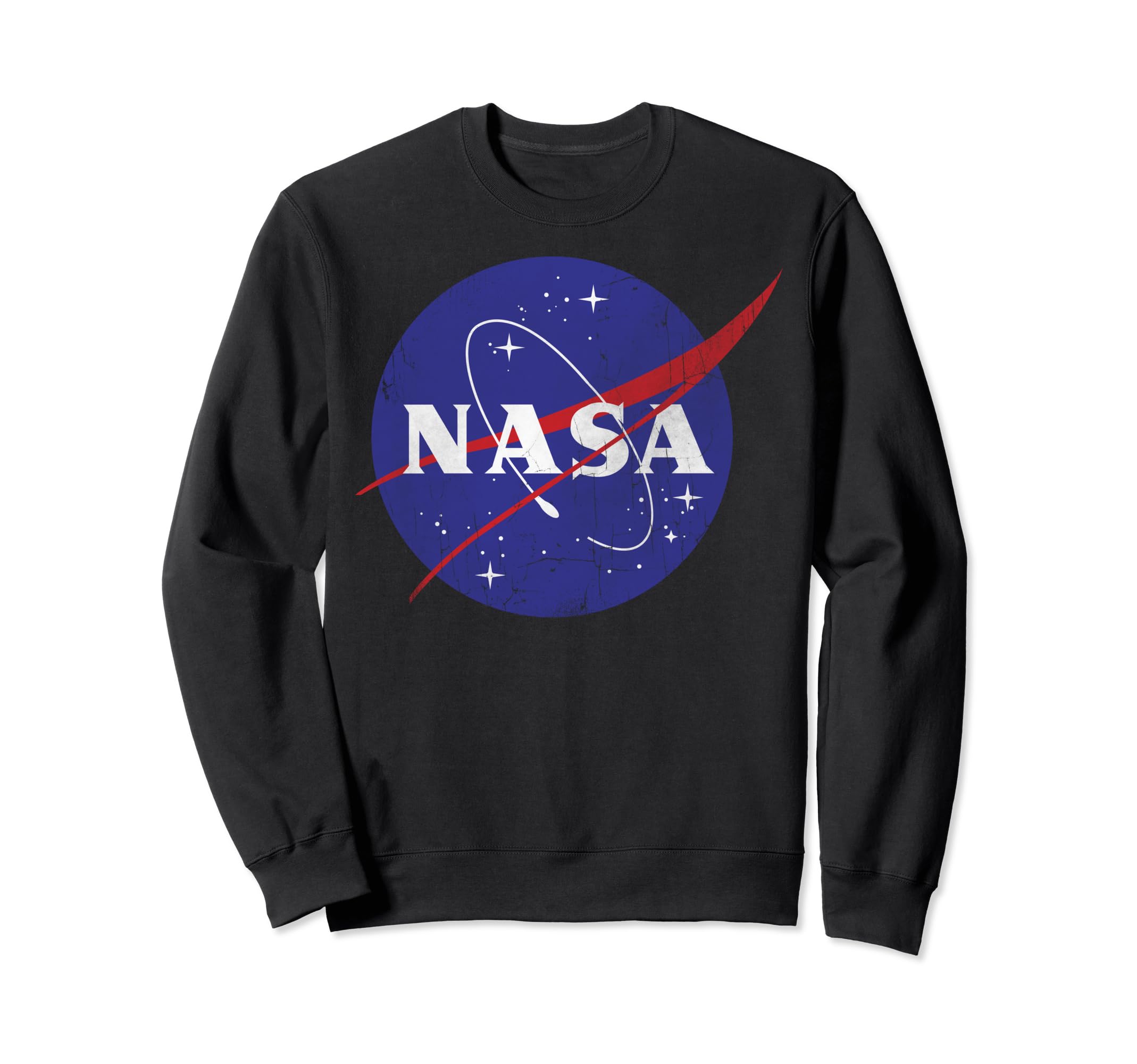 Nasa Blue Logo Distressed Sweatshirt - Graphic Print Unisex - T-Shirt, Sweatshirt, Hoodie