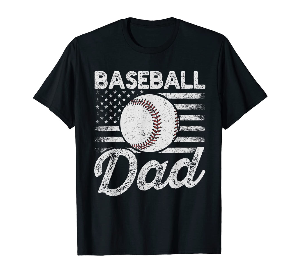 Baseball Dad Usa American Flag Fathers T-Shirt - Fun Novelty Design Unisex - T-Shirt, Sweatshirt, Hoodie