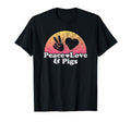 Peace Love And Pigs Pig T-Shirt - Novelty Apparel for Adults - T-Shirt, Sweatshirt, Hoodie