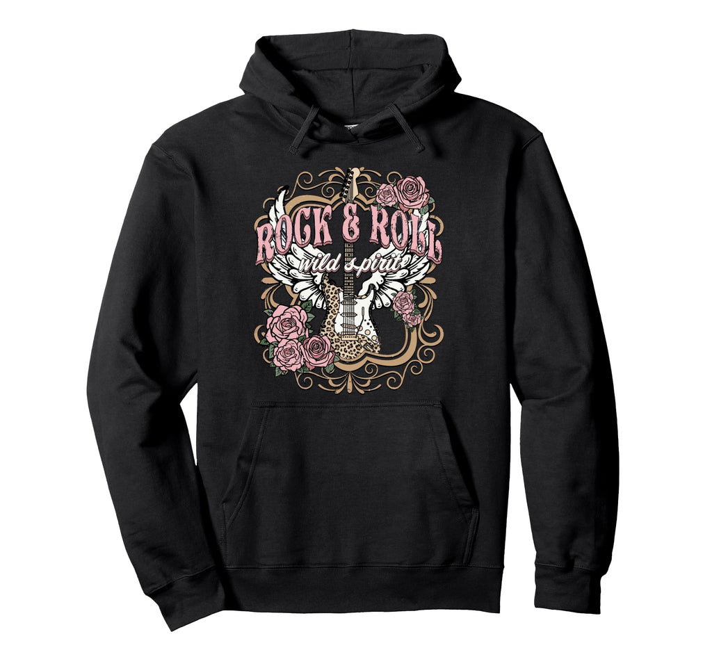 Rock N Roll Wild Spirit Lets Rock Hoodie - Streetwear Style for Adults - T-Shirt, Sweatshirt, Hoodie