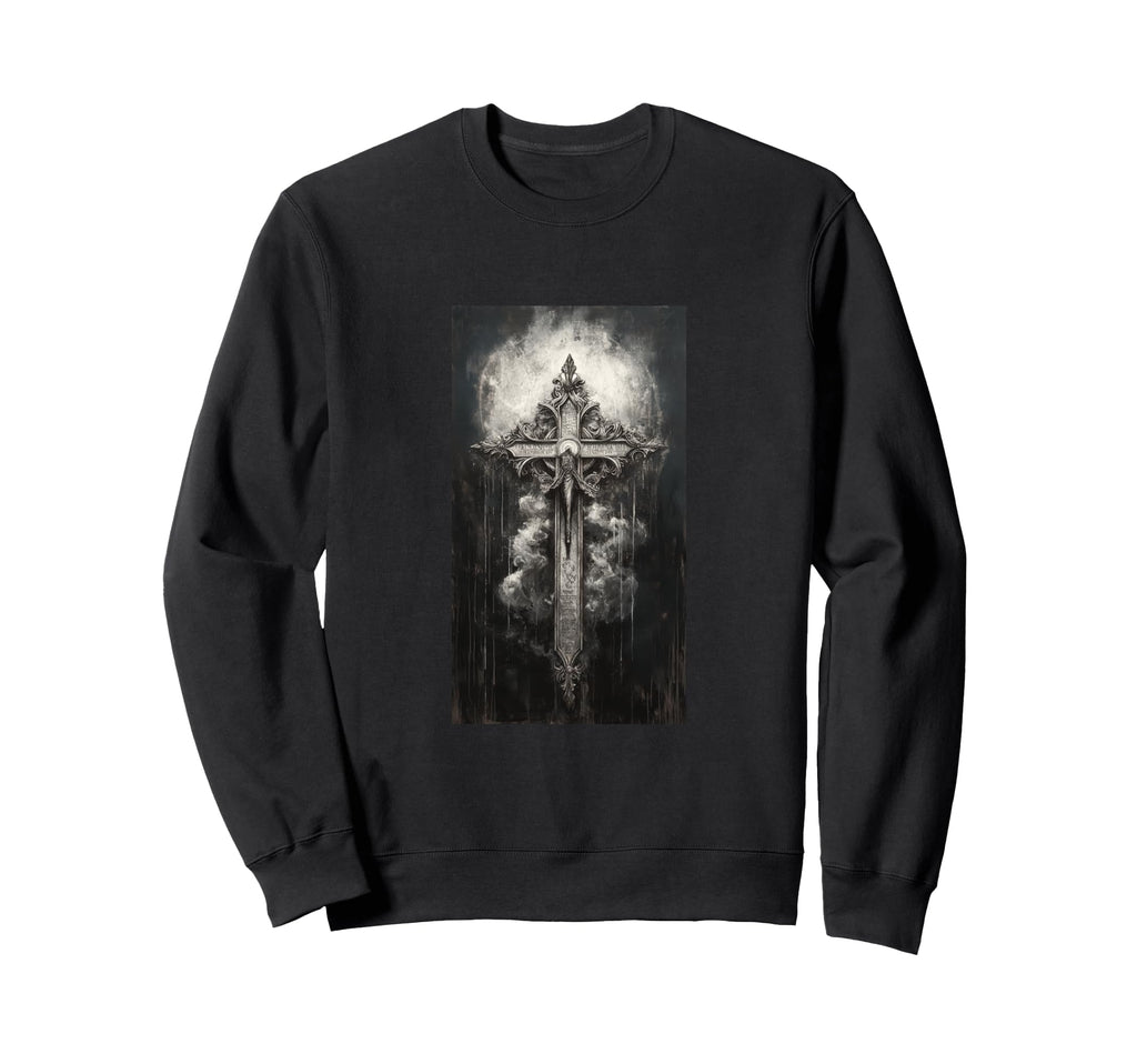 Gothic Cross Grunge Aesthetic Y2K Sweatshirt - Aesthetic Graphic Men Women - T-Shirt, Sweatshirt, Hoodie