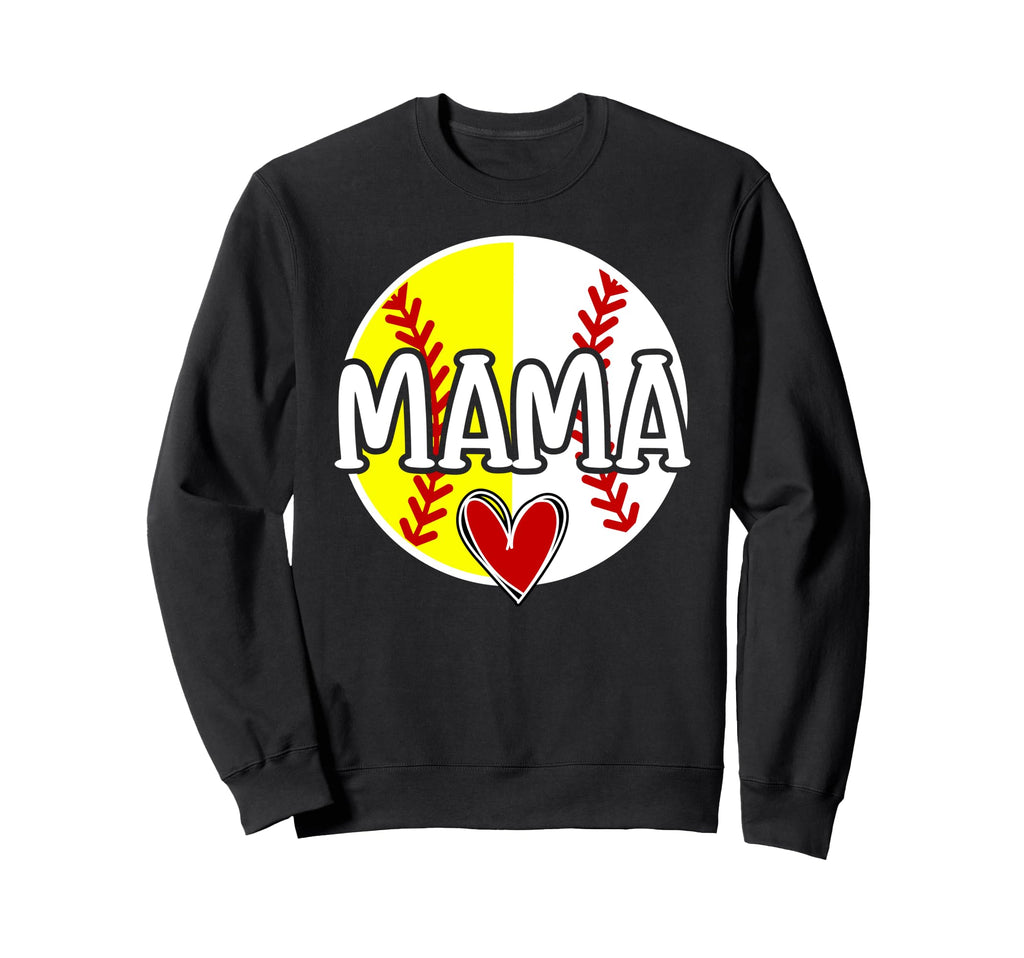 Baseball Softball Mama Proud Softball Sweatshirt - Unique Graphic Unisex - T-Shirt, Sweatshirt, Hoodie