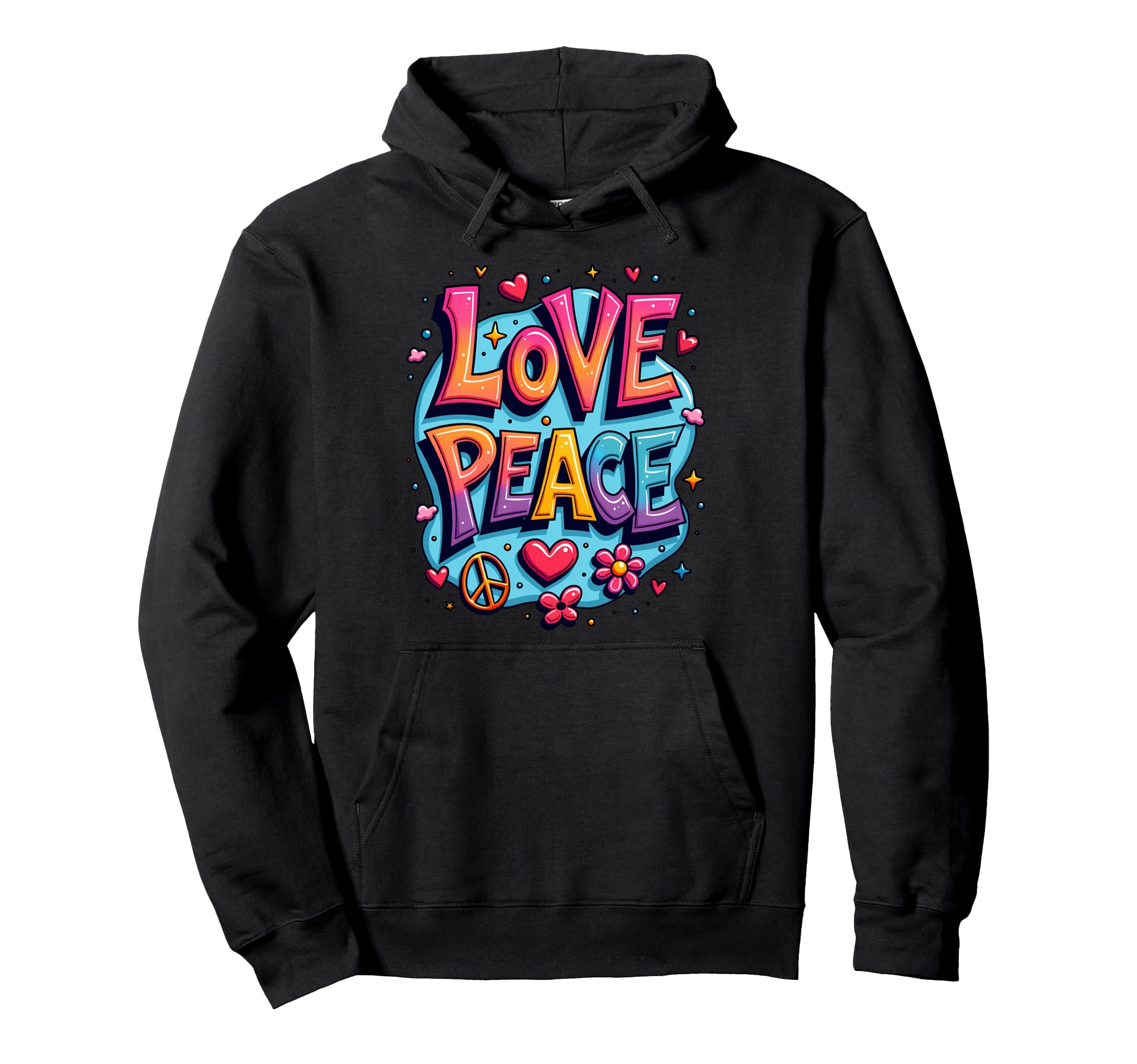 60S 70S Flower Power Groovy Love Peace Hoodie - Graphic Print for Adults - T-Shirt, Sweatshirt, Hoodie