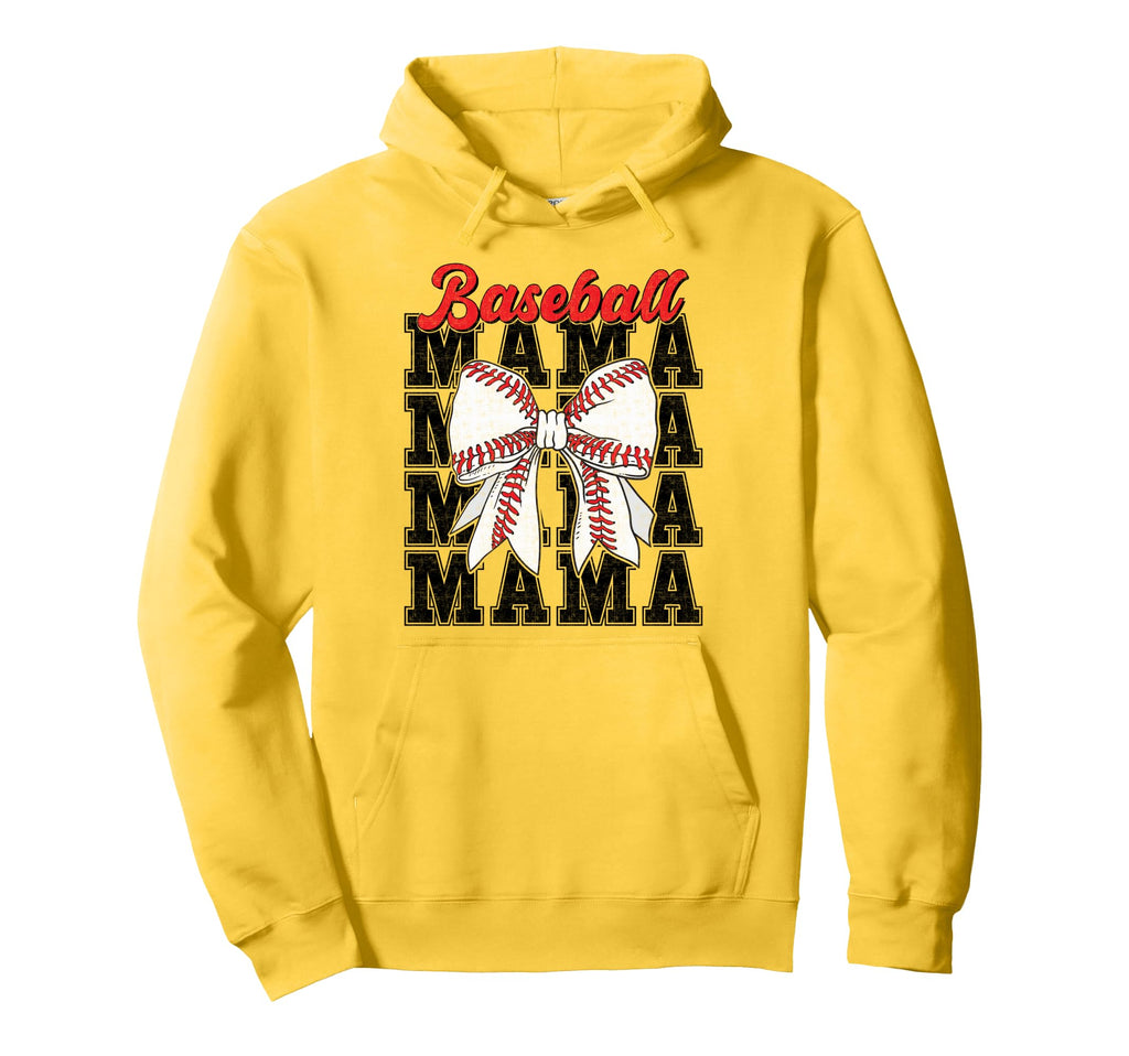 Baseball Mama Coquette Bow Game Day Hoodie - Minimalist Print Men Women - T-Shirt, Sweatshirt, Hoodie