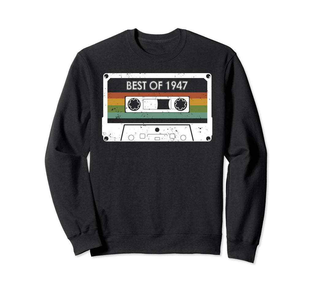 Best 1947 77Th Birthday Cassette Sweatshirt - Custom Art Print for Adults - T-Shirt, Sweatshirt, Hoodie