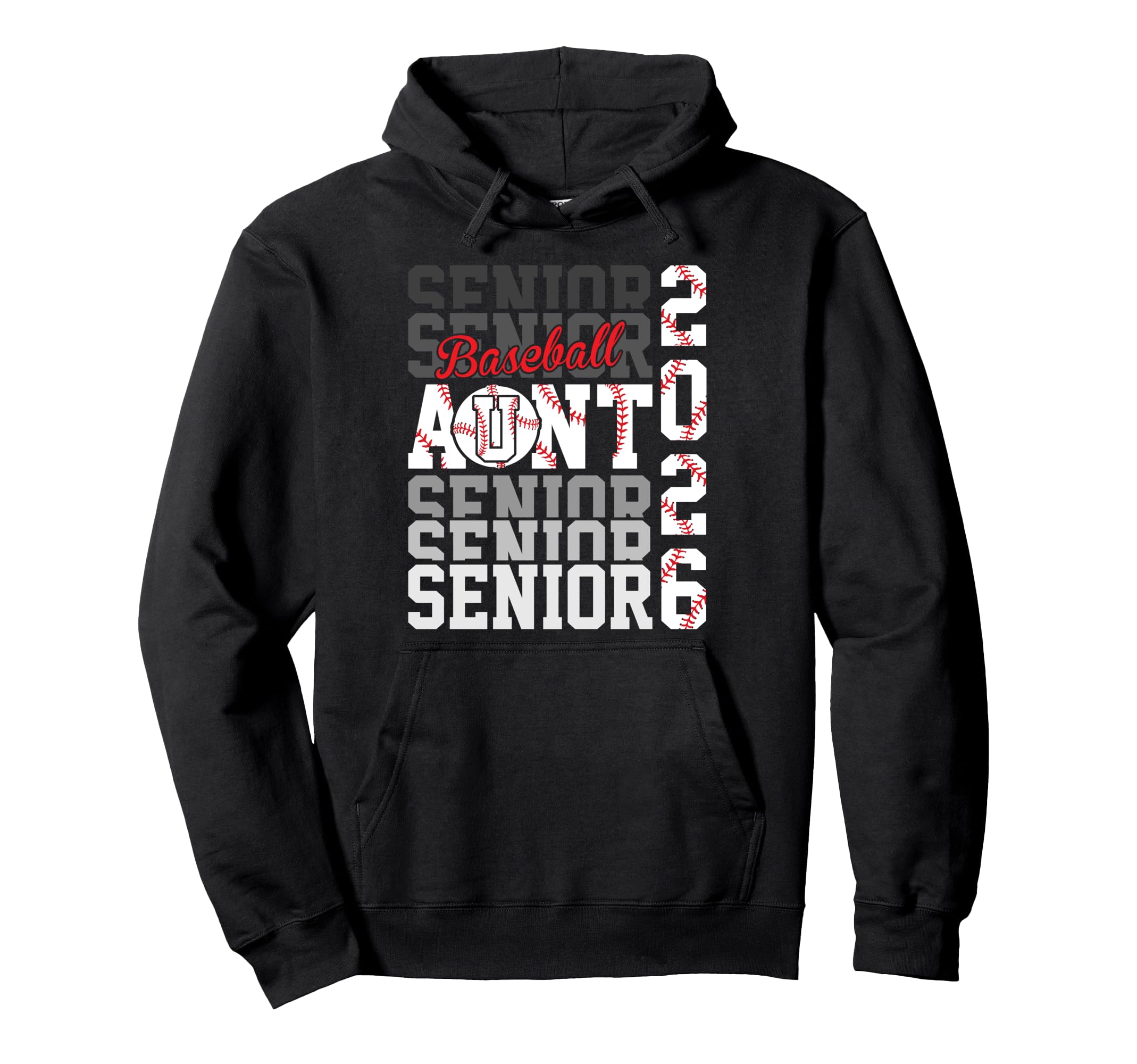 2026 Baseball Senior Aunt Graduation Hoodie - Aesthetic Graphic for Adults - T-Shirt, Sweatshirt, Hoodie
