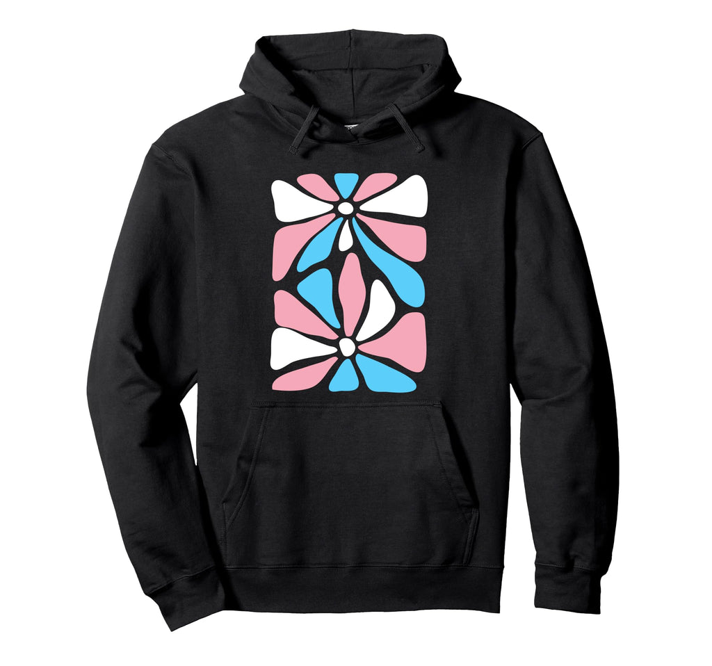 Trans Pride Flower Lgbtq Support Hoodie - Aesthetic Graphic for Adults - T-Shirt, Sweatshirt, Hoodie