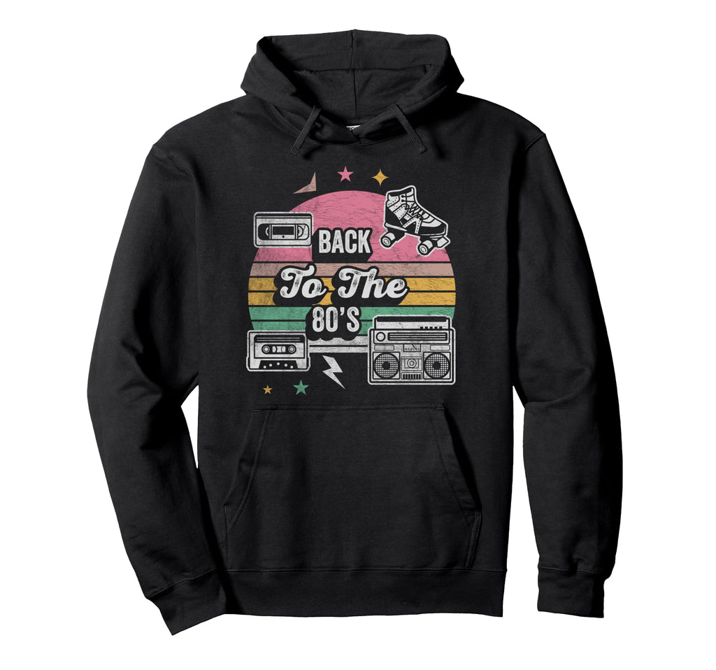 Back To 80S Cassette Boombox Vibes Hoodie - Casual Everyday Wear Men Women - T-Shirt, Sweatshirt, Hoodie