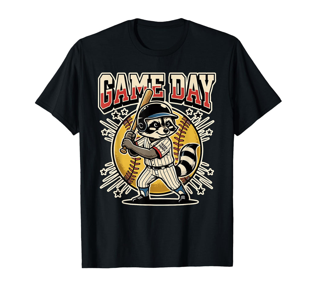 Funny Trash Panda Softball Game Day T-Shirt - Graphic Print for Adults - T-Shirt, Sweatshirt, Hoodie
