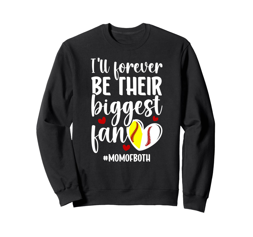 Their Biggest Fan Mom Both Sweatshirt - Novelty Apparel for Adults - T-Shirt, Sweatshirt, Hoodie