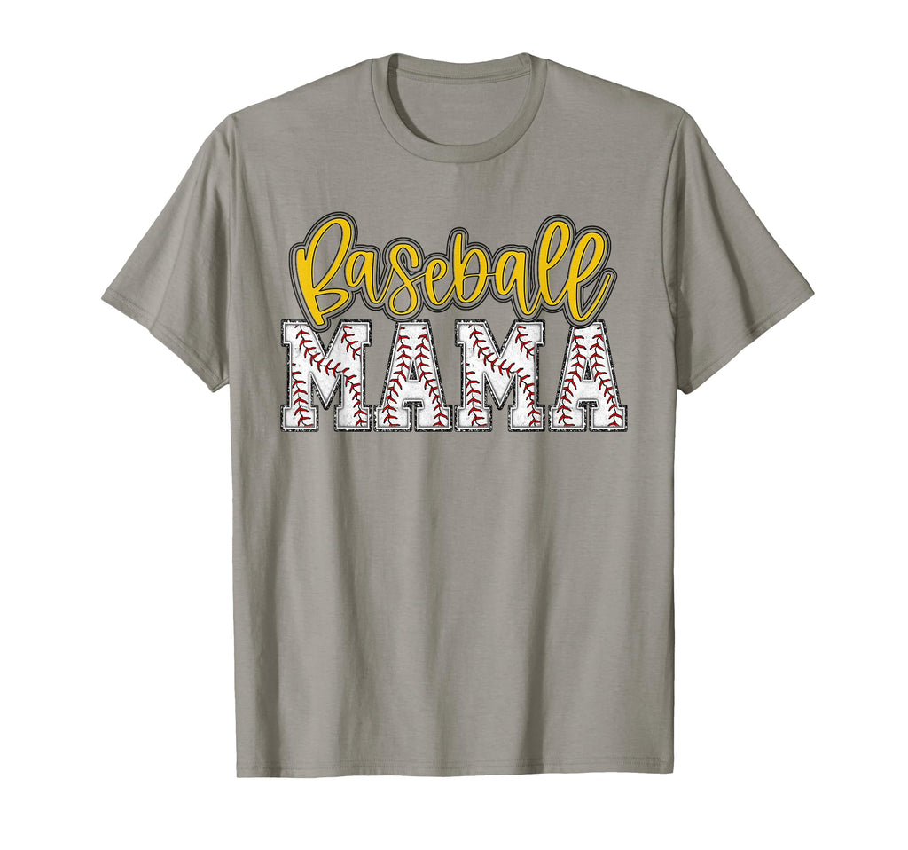 Baseball Mom Yellow Baseball Mama T-Shirt - Fun Novelty Design Men Women - T-Shirt, Sweatshirt, Hoodie
