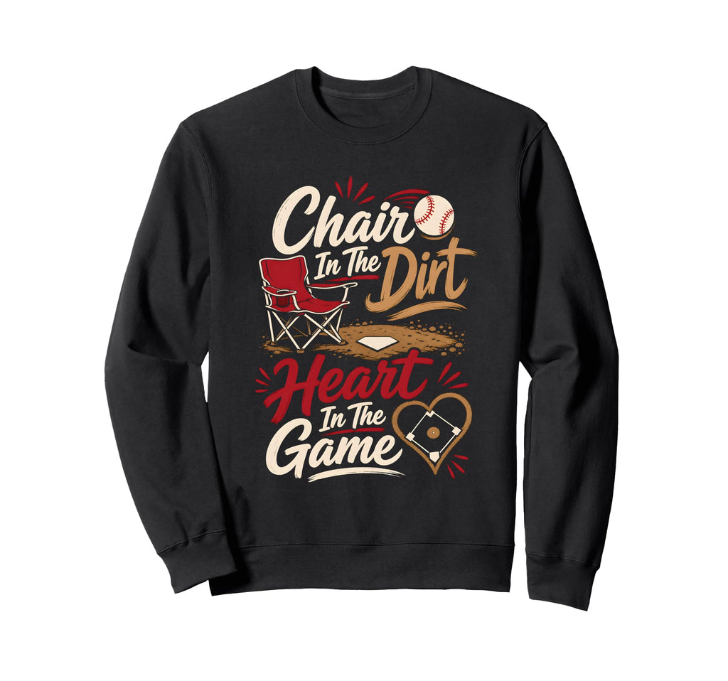 Baseball Mom Heart Game Sweatshirt - Fun Novelty Design Men Women - T-Shirt, Sweatshirt, Hoodie