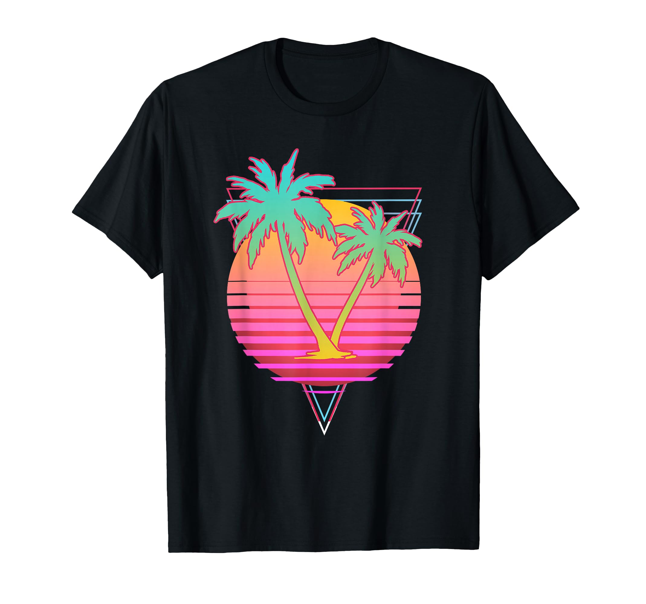 Art 1980S Synthwave Sunset Vaporwave T-Shirt - Minimalist Print for Adults - T-Shirt, Sweatshirt, Hoodie