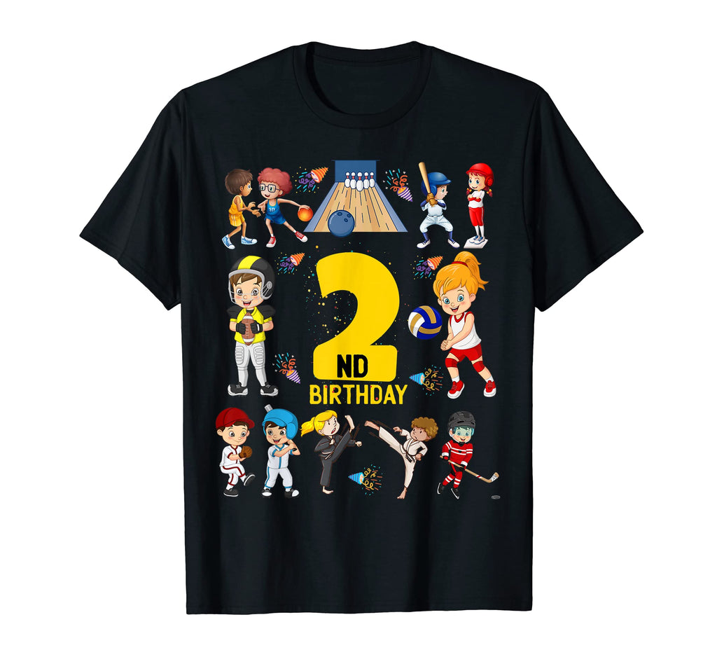 Baseball Basketball Bowling 2 Year 2Nd T-Shirt - Graphic Print Men Women - T-Shirt, Sweatshirt, Hoodie