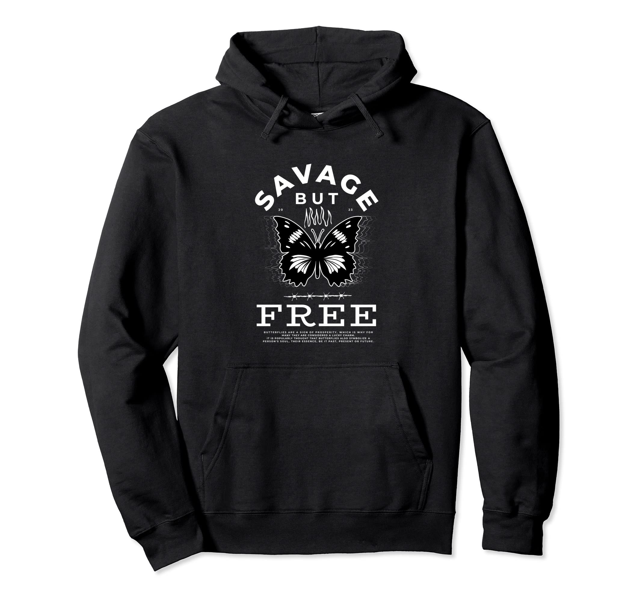 Savage But Free Butterfly Aesthetics Hoodie - Aesthetic Graphic Unisex - T-Shirt, Sweatshirt, Hoodie