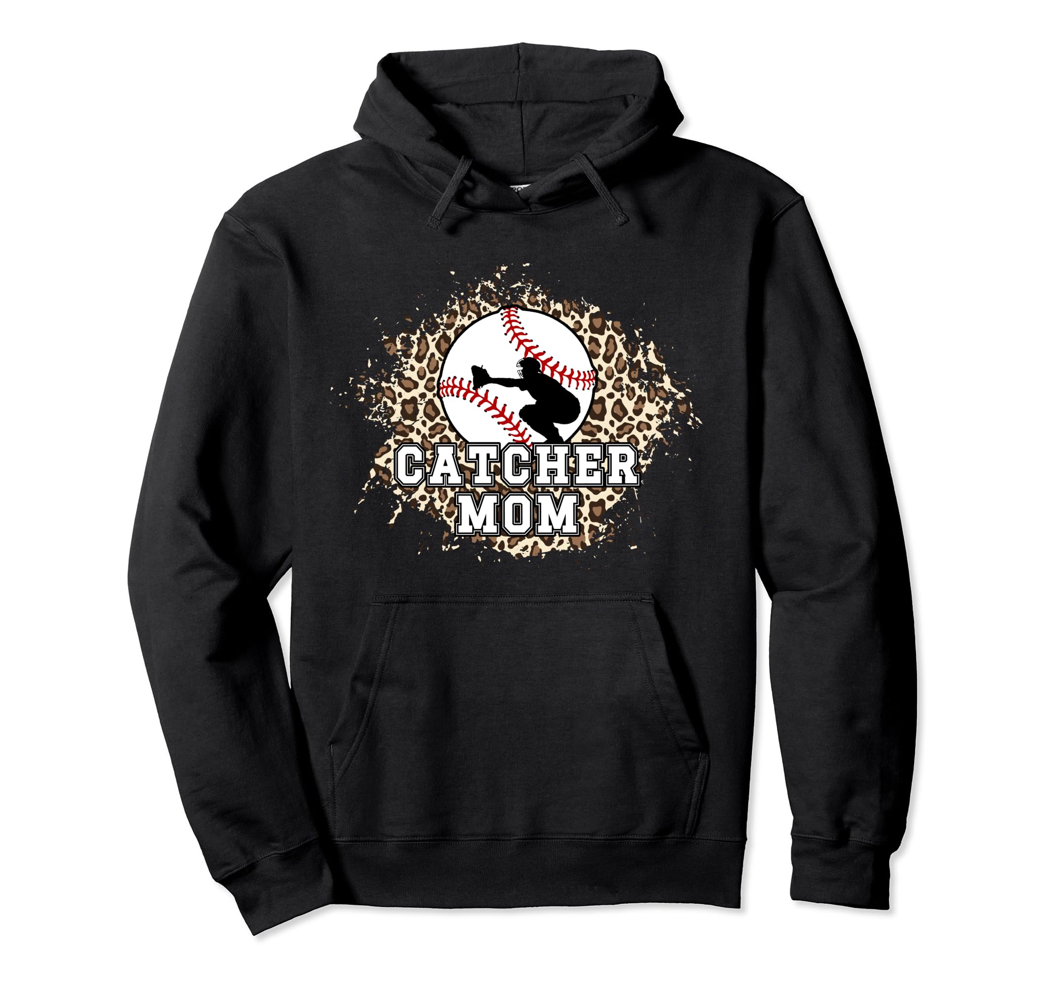 Baseball Catcher Mom Leopard Mom Hoodie - Streetwear Style Men Women - T-Shirt, Sweatshirt, Hoodie