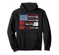 Musician Guitar Flag American Rock And Hoodie - Minimalist Print Men Women - T-Shirt, Sweatshirt, Hoodie