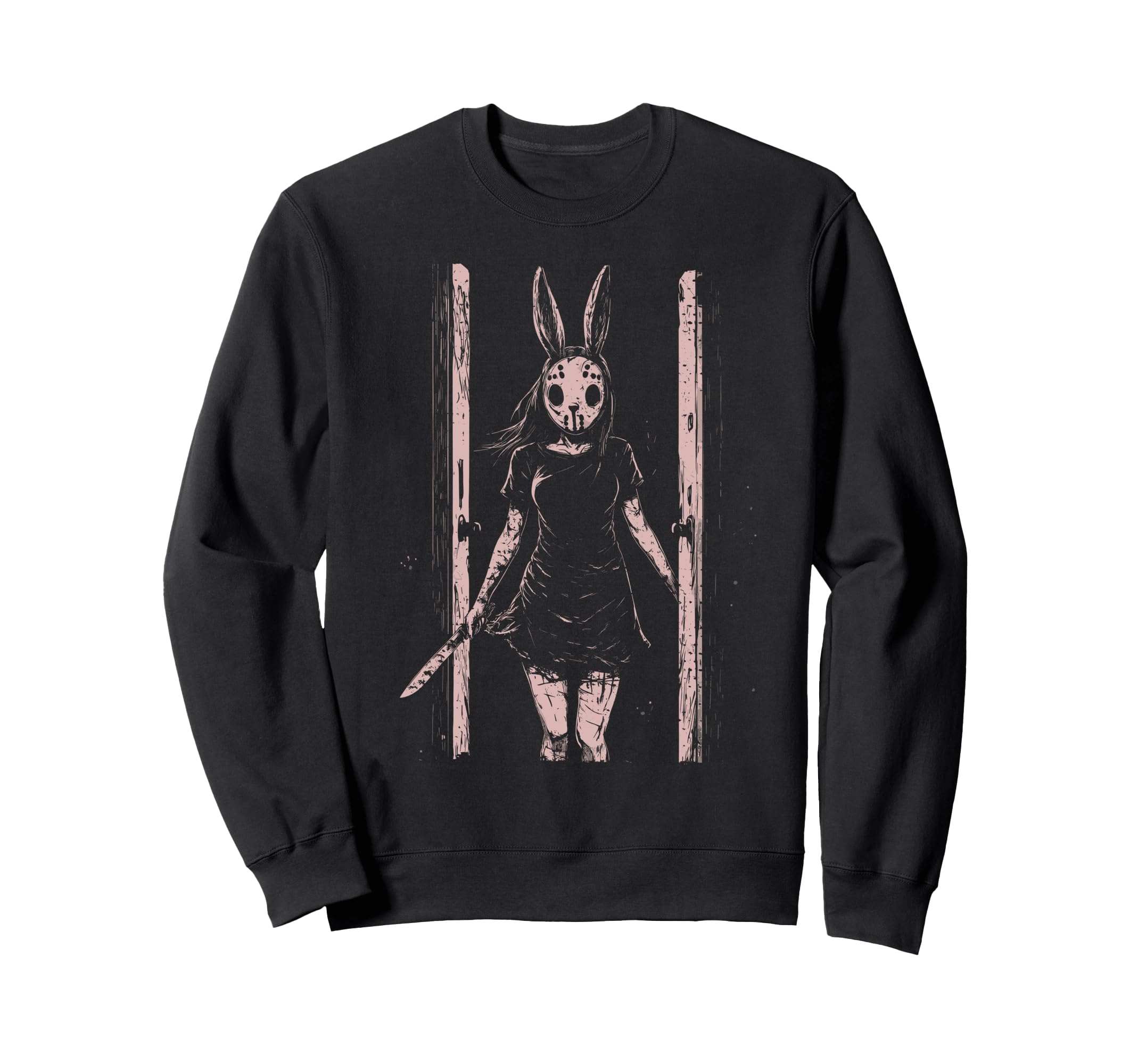 Anime Horror Bunny Aesthetic Soft Sweatshirt - Unique Graphic Unisex - T-Shirt, Sweatshirt, Hoodie