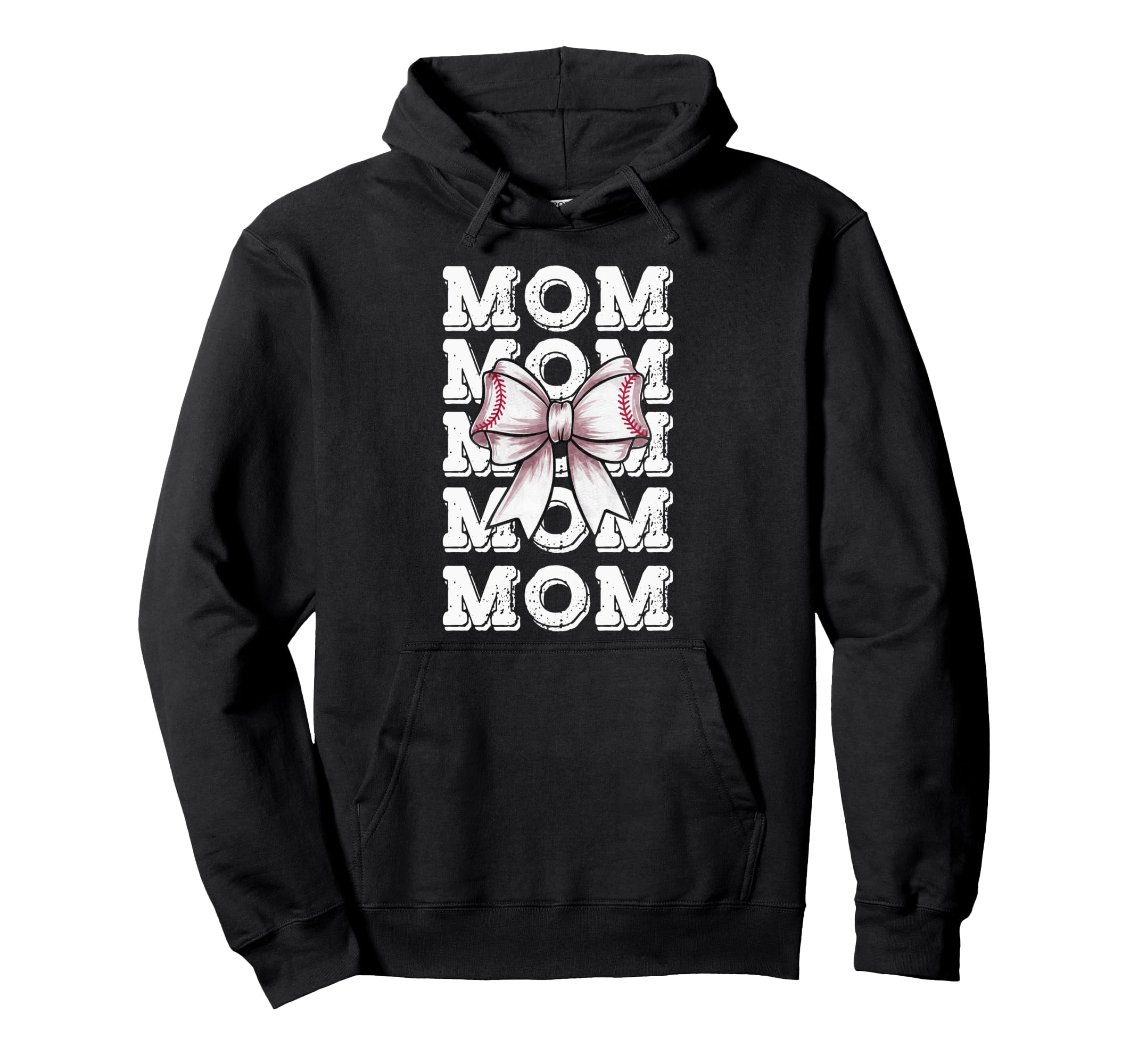 Coquette Baseball Mom Matching Family Bow Hoodie - Graphic Print for Adults - T-Shirt, Sweatshirt, Hoodie