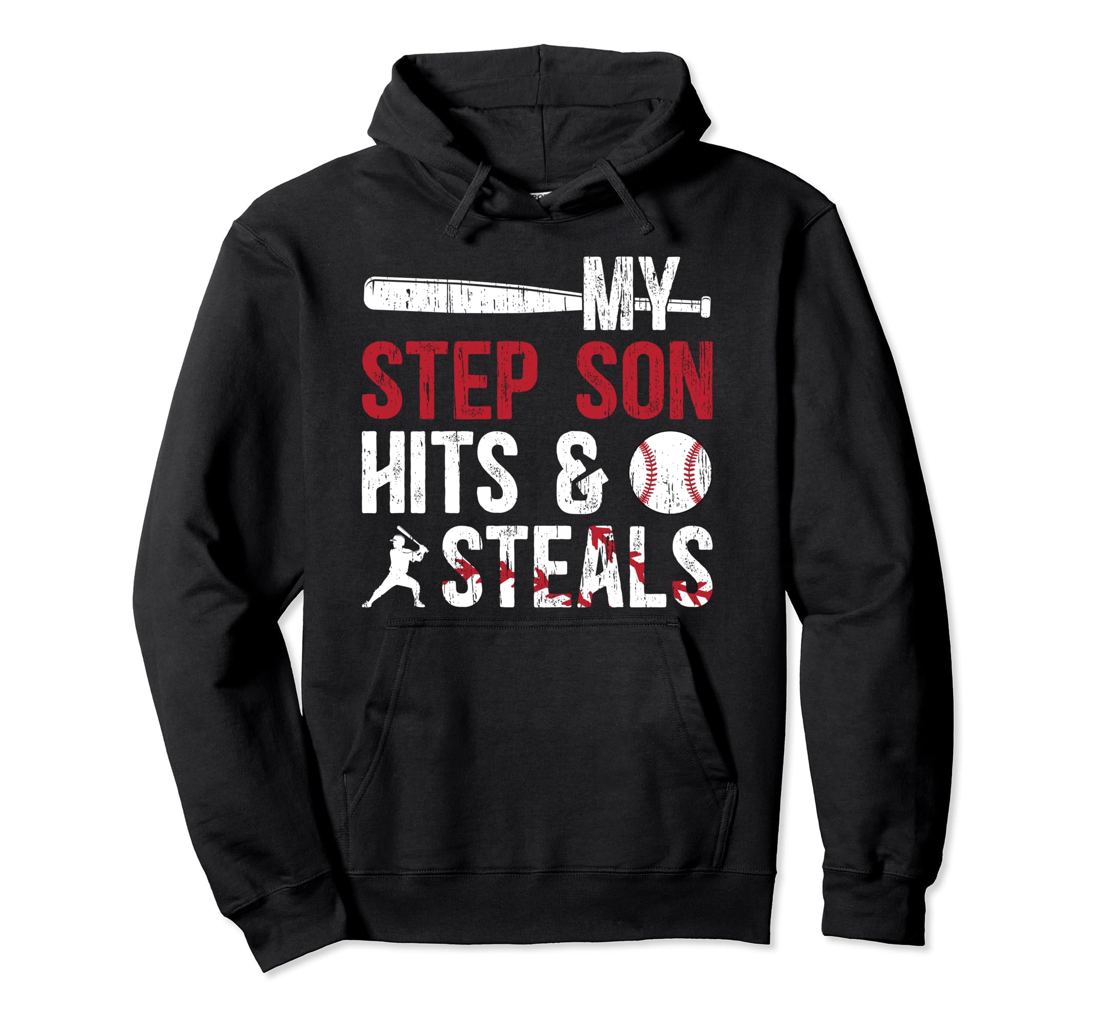 My Stepson Baseball Stepdad Baseball Hoodie - Aesthetic Graphic Men Women - T-Shirt, Sweatshirt, Hoodie