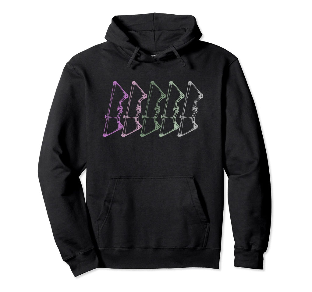 Hunting Archery Bows Colors Distressed Hoodie - Trendy Graphic for Adults - T-Shirt, Sweatshirt, Hoodie
