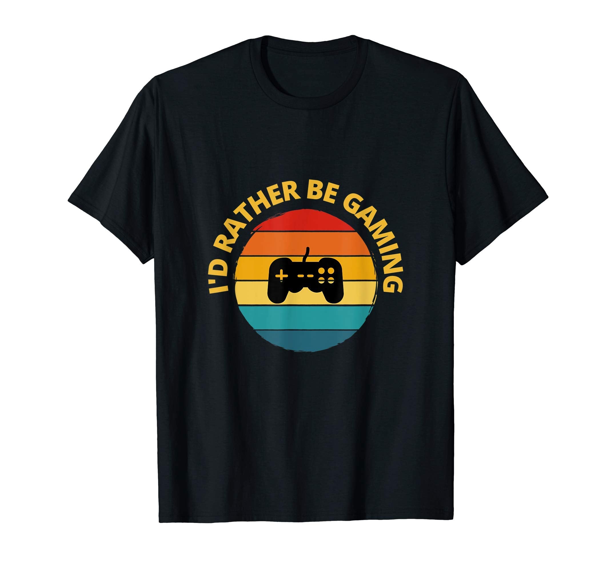 Id Rather Be Gaming Sunset T-Shirt - Unique Graphic Unisex - T-Shirt, Sweatshirt, Hoodie