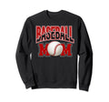 Baseball Mom Sports Red Black Sweatshirt - Graphic Print Men Women - T-Shirt, Sweatshirt, Hoodie
