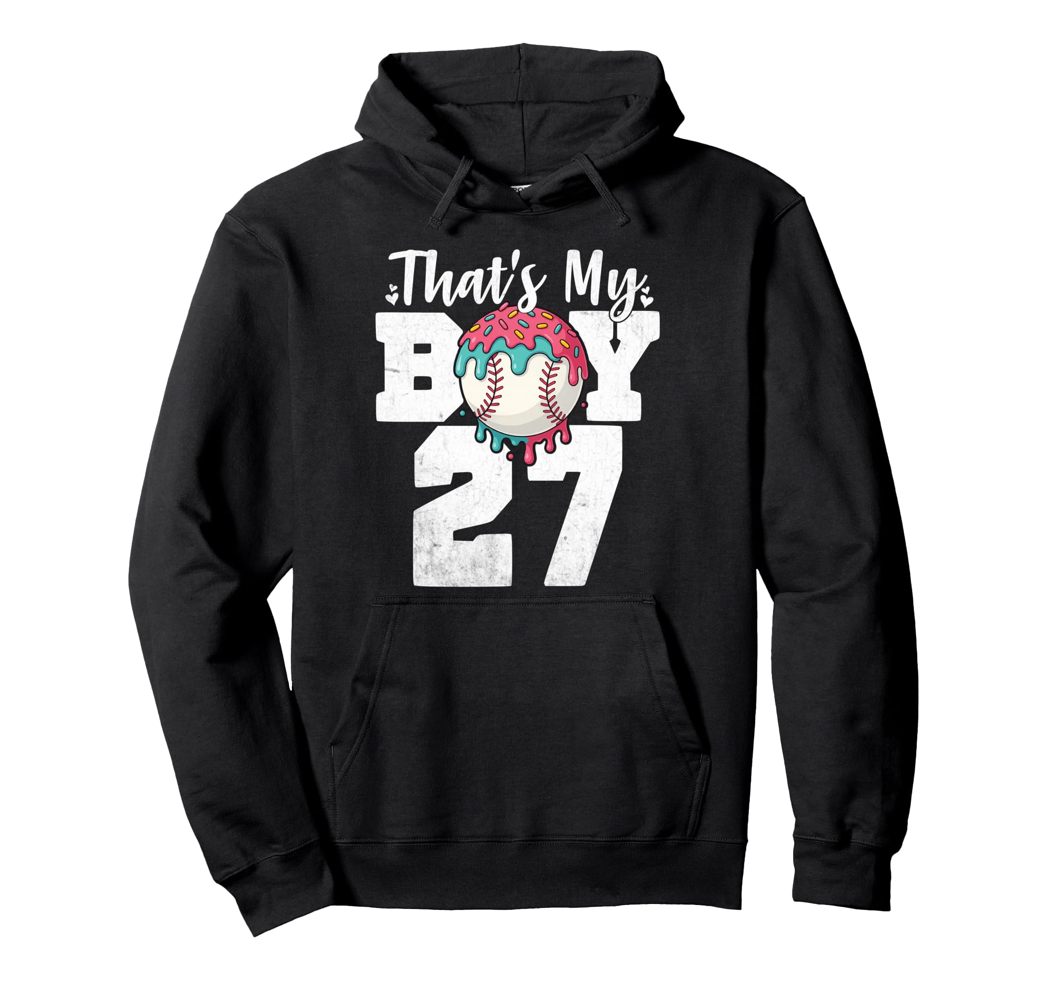 Thats My Baseball 27 Number Mom Dad Hoodie - Fun Novelty Design for Adults - T-Shirt, Sweatshirt, Hoodie