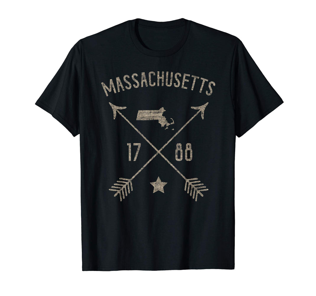 Massachusetts Distressed Home State Map T-Shirt - Unique Graphic Unisex - T-Shirt, Sweatshirt, Hoodie