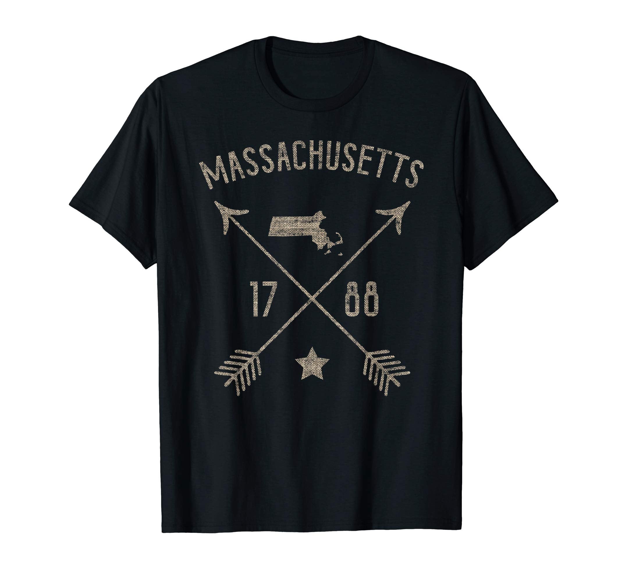 Massachusetts Distressed Home State Map T-Shirt - Unique Graphic Unisex - T-Shirt, Sweatshirt, Hoodie