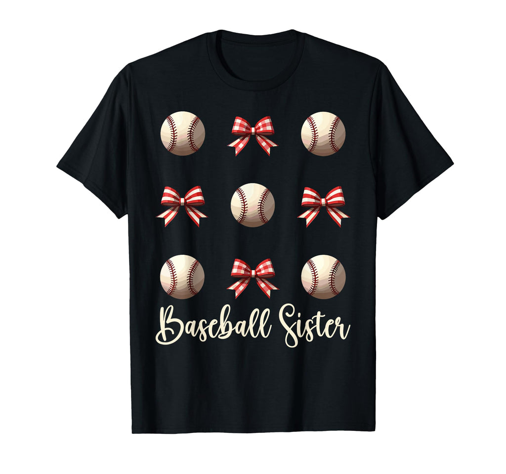 Baseball Sister Funny Coquette Bow T-Shirt - Minimalist Print for Adults - T-Shirt, Sweatshirt, Hoodie