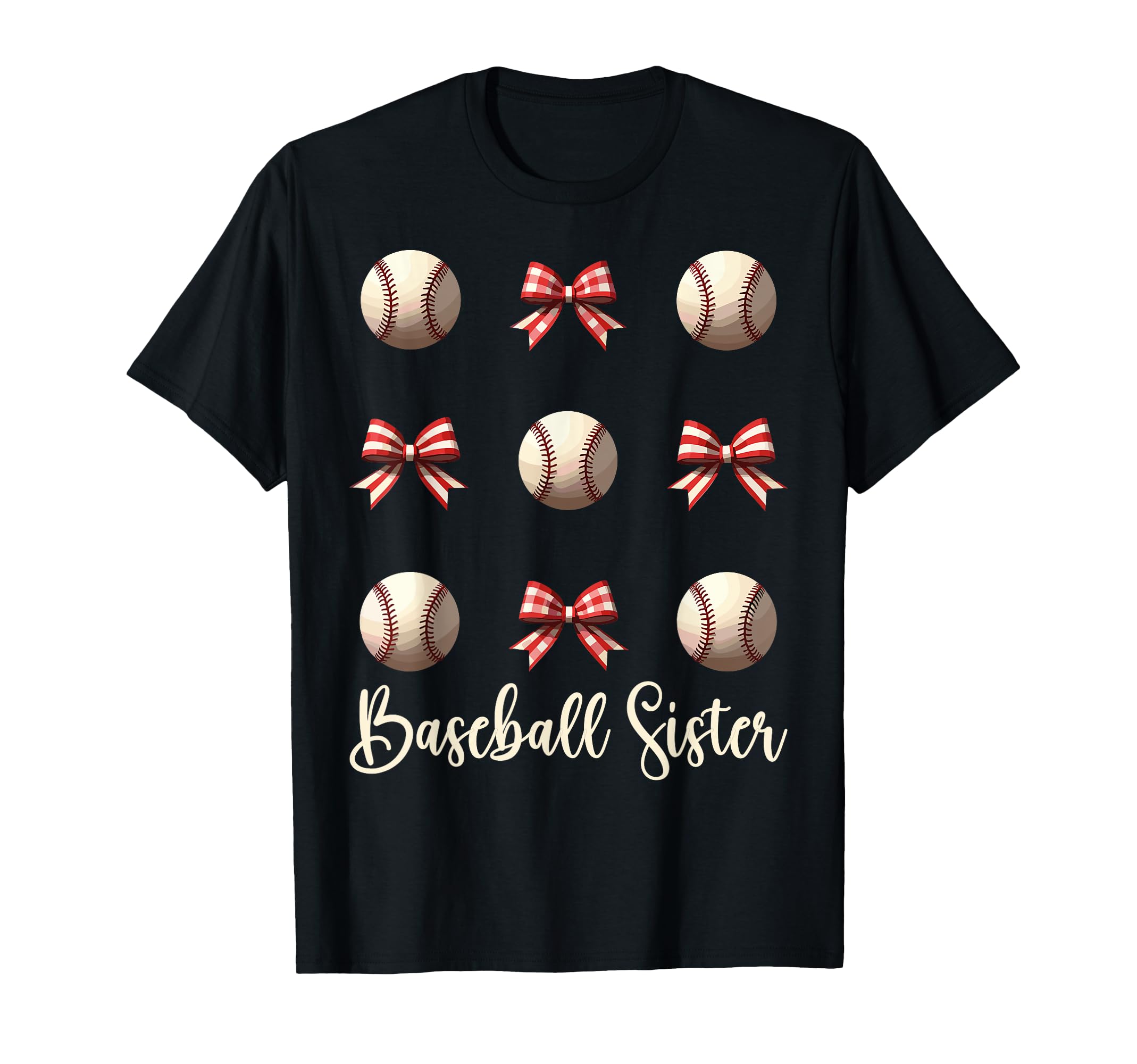 Baseball Sister Funny Coquette Bow T-Shirt - Minimalist Print for Adults - T-Shirt, Sweatshirt, Hoodie