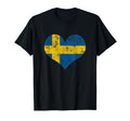 Sweden Flag Heart Distressed Swedish Pride T-Shirt - Unique Graphic Unisex - T-Shirt, Sweatshirt, Hoodie