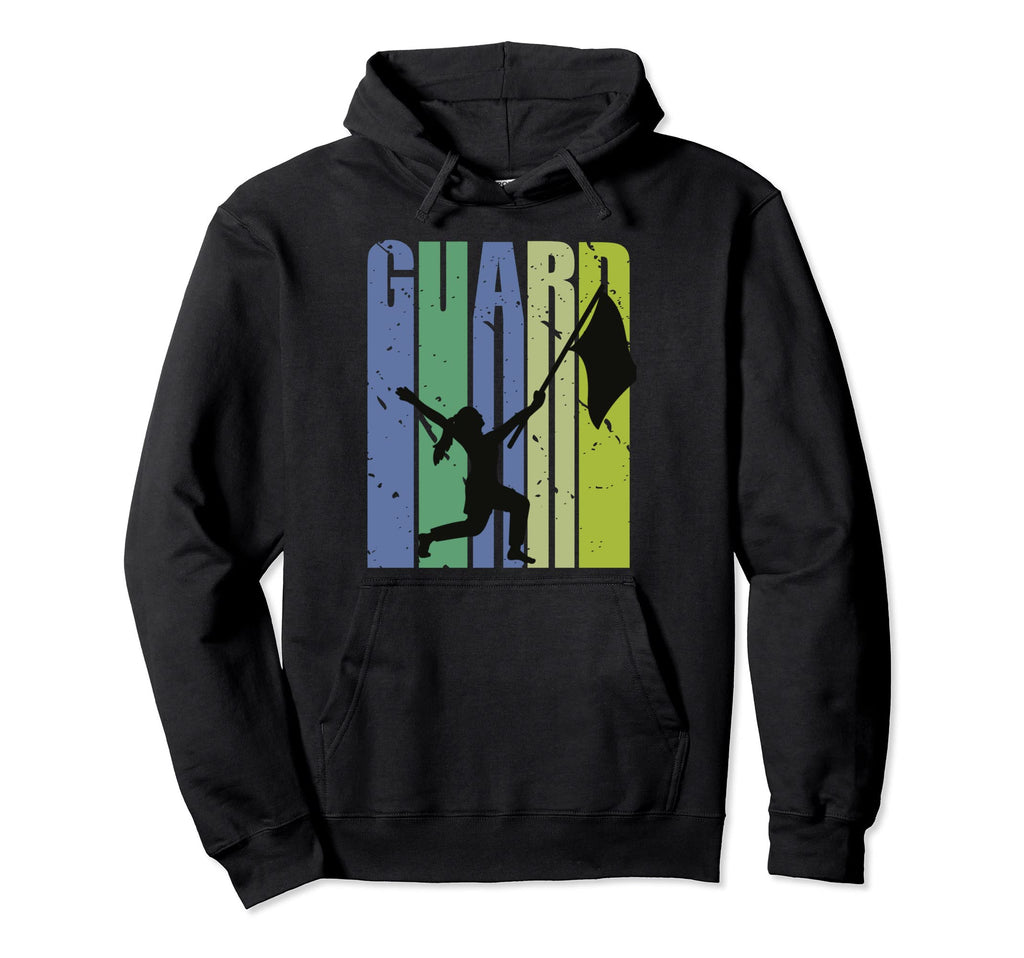 Colorguard Silhouette Distressed Hoodie - Graphic Print Unisex - T-Shirt, Sweatshirt, Hoodie