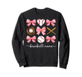 Baseball Mama Bow Baseball Mom Sweatshirt - Aesthetic Graphic Men Women - T-Shirt, Sweatshirt, Hoodie