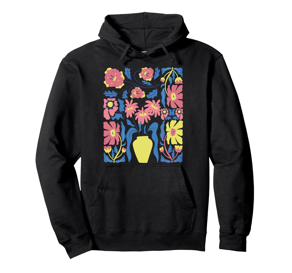 Boho Abstract Flowers Bohemian Hoodie - Minimalist Print Unisex - T-Shirt, Sweatshirt, Hoodie