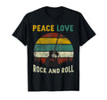 Peace Love Rock And Roll Guitar Player T-Shirt - Novelty Apparel Men Women - T-Shirt, Sweatshirt, Hoodie
