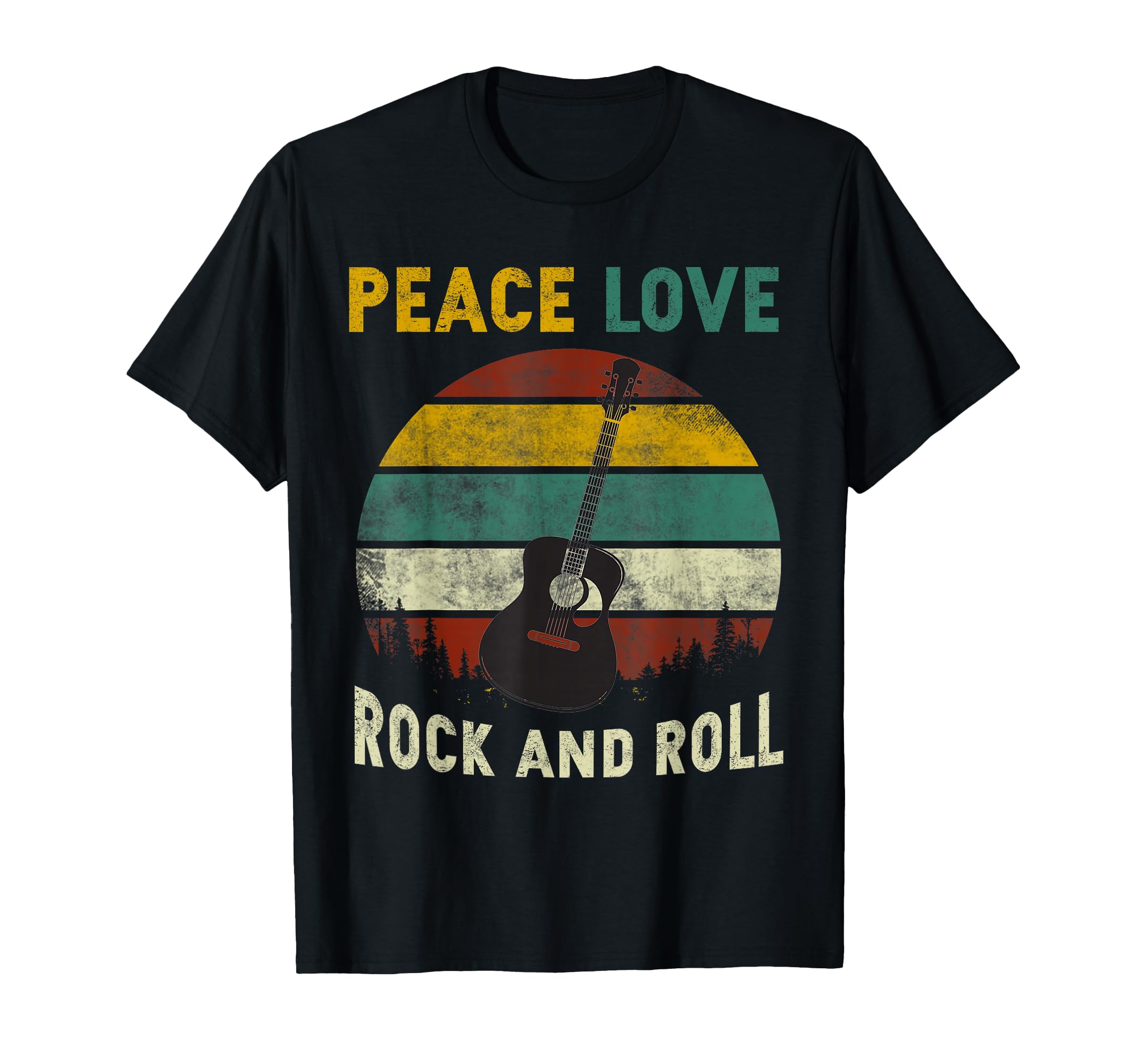 Peace Love Rock And Roll Guitar Player T-Shirt - Novelty Apparel Men Women - T-Shirt, Sweatshirt, Hoodie