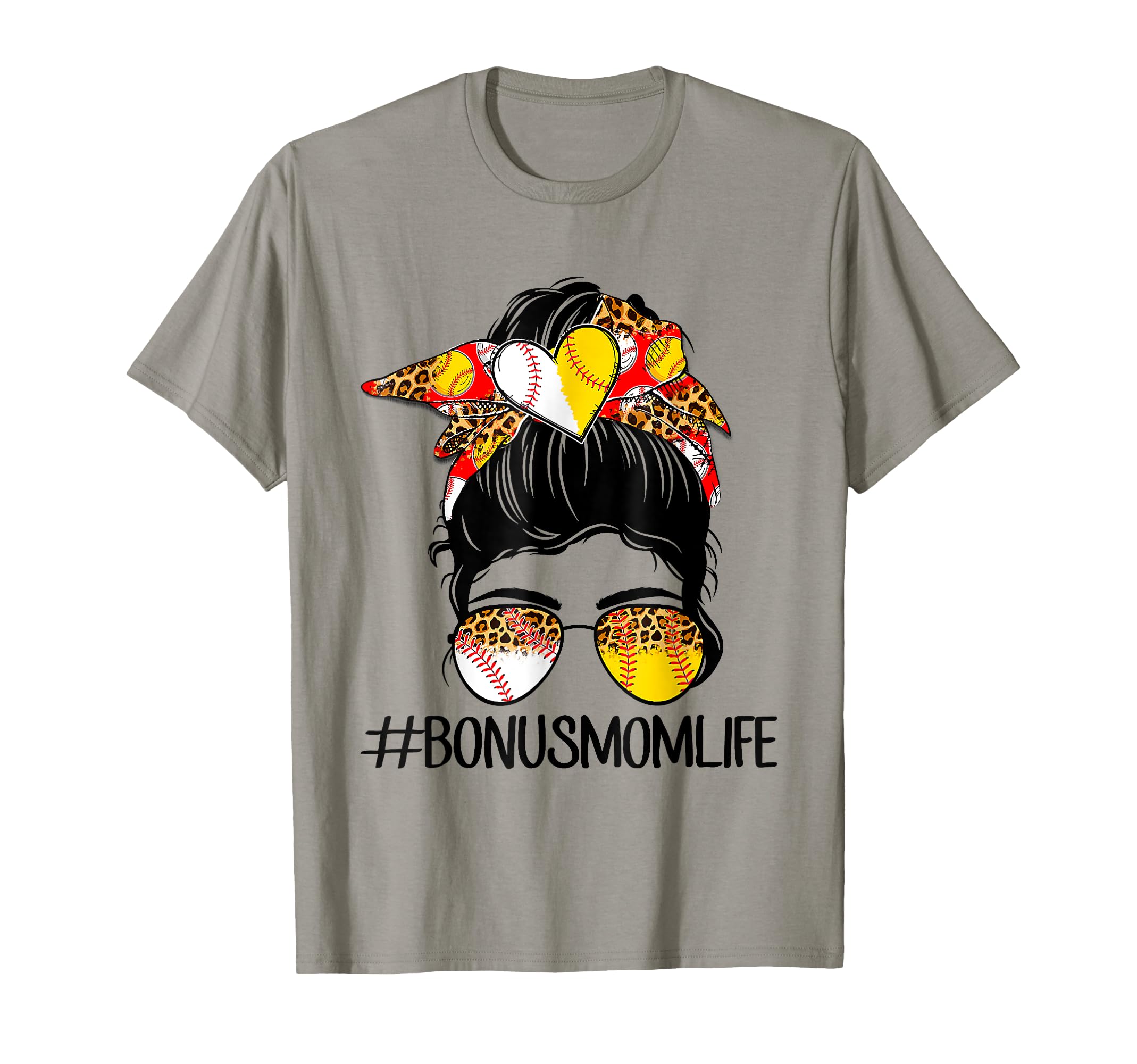 Bonus Mom Life Softball Baseball T-Shirt - Fun Novelty Design Unisex - T-Shirt, Sweatshirt, Hoodie