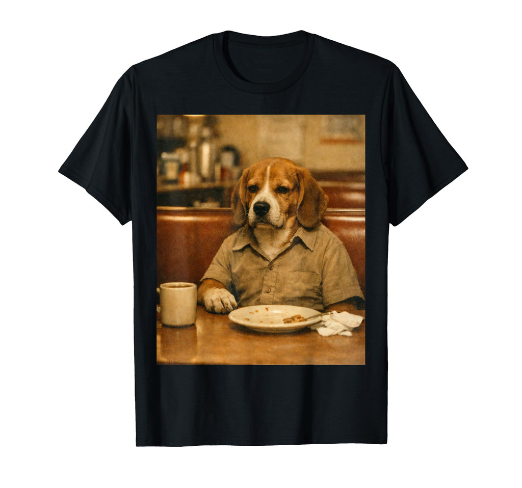 Funny Sad Dog Diner Animal Meme T-Shirt - Aesthetic Graphic Unisex - T-Shirt, Sweatshirt, Hoodie