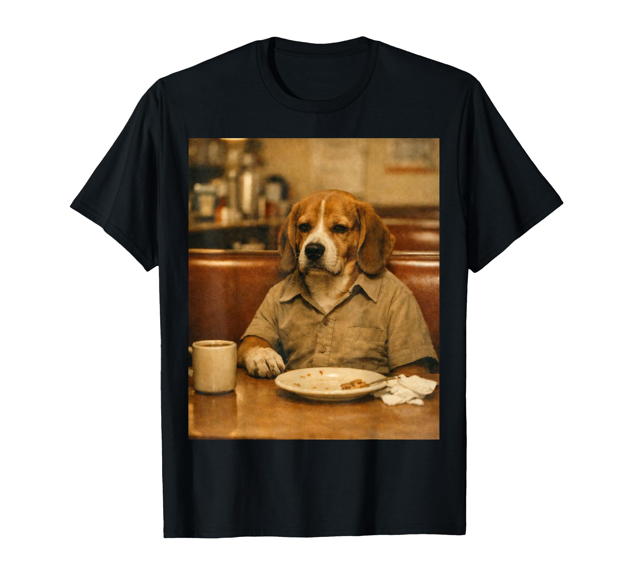 Funny Sad Dog Diner Animal Meme T-Shirt - Aesthetic Graphic Unisex - T-Shirt, Sweatshirt, Hoodie