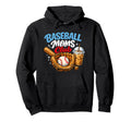 Funny Baseball Moms Club Art Softball Hoodie - Novelty Apparel for Adults - T-Shirt, Sweatshirt, Hoodie