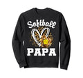 Softball Papa Leopard Heart Sweatshirt - Custom Art Print Unisex - T-Shirt, Sweatshirt, Hoodie