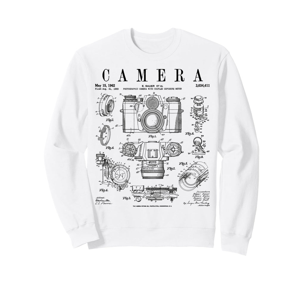 Photography Camera Patent Drawing Sweatshirt - Unique Graphic Men Women - T-Shirt, Sweatshirt, Hoodie