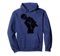 Mic Raise Old School Hip Hop Microphone Hoodie - Minimalist Print Men Women - T-Shirt, Sweatshirt, Hoodie