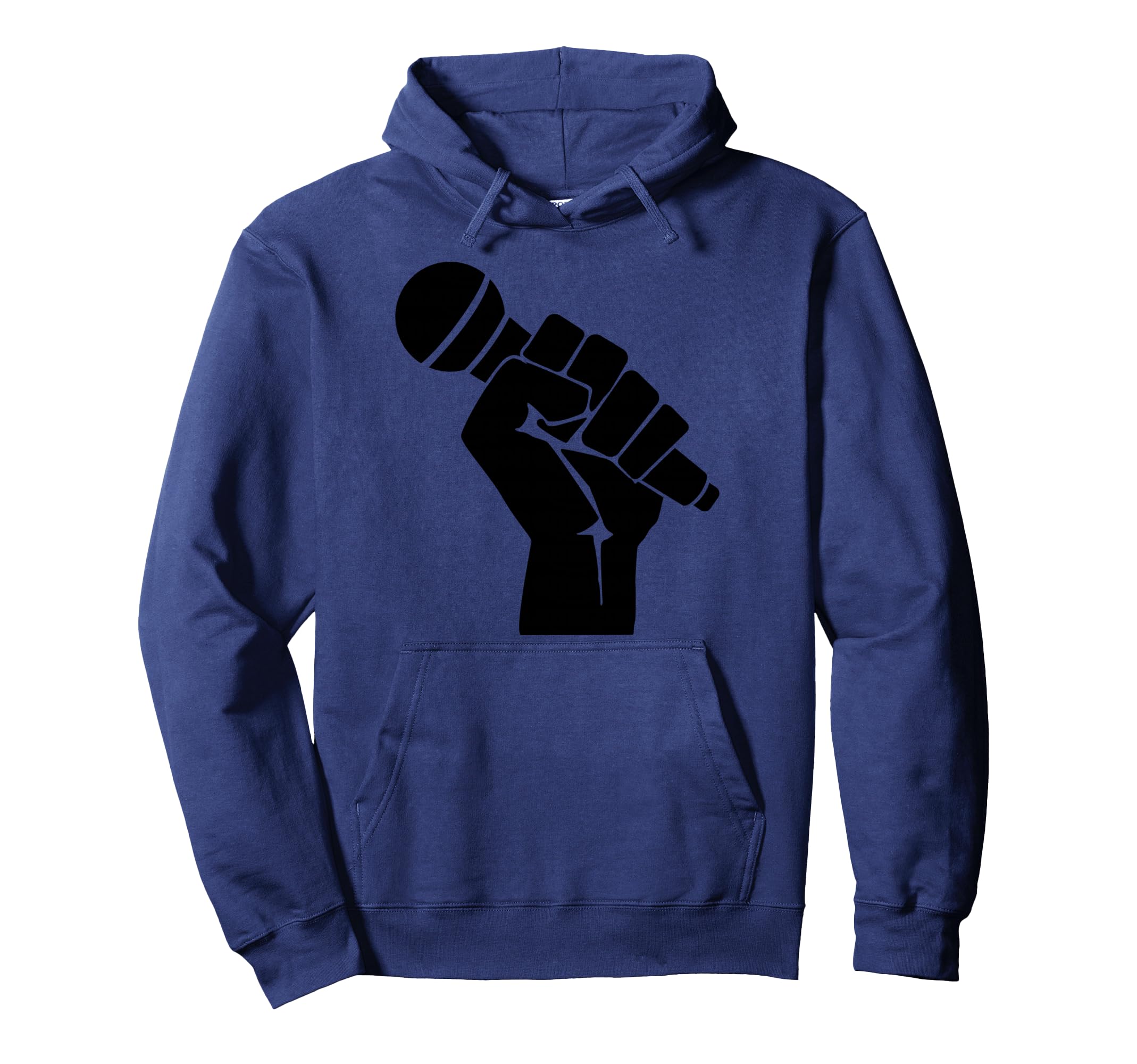 Mic Raise Old School Hip Hop Microphone Hoodie - Minimalist Print Men Women - T-Shirt, Sweatshirt, Hoodie