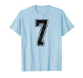 Number 7 Distressed Grunge Jersey Team T-Shirt - Minimalist Print Unisex - T-Shirt, Sweatshirt, Hoodie