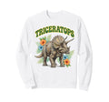Triceratops Groovy Floral Sweatshirt - Custom Art Print Men Women - T-Shirt, Sweatshirt, Hoodie