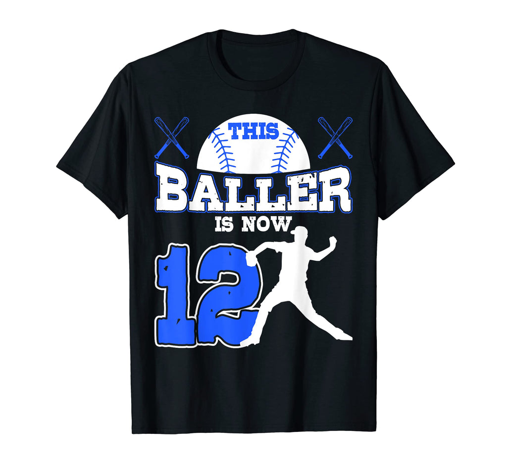 Baseball Player Baller 12Th Birthday T-Shirt - Custom Art Print for Adults - T-Shirt, Sweatshirt, Hoodie